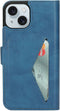 Mobiparts iPhone 15 - Classic Wallet Case - Ruimte voor pasjes - Steel Blue