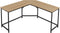 Hoekbureau - SONOMA - Stalen Frame, Groot en Stabiel, Perfect voor Studentekamer, Jeugdkamer of Kantoor, Kleur: Eiken Sonoma en Zwart, 149 x 149 x 76 cm, Max. 50 kg