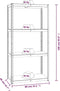 vidaXL - Opbergrek - 4-laags - 2 - st - staal - & - bewerkt - hout - blauw