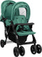 vidaXL - Tweelingkinderwagen - tandem - staal - groen