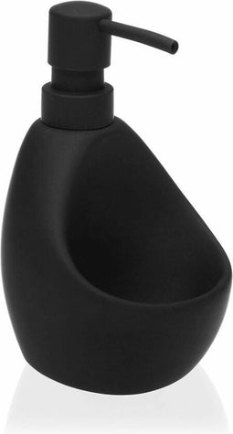 Zeepdispenser Zwart Keramisch Met Bakje (9,5 x 16,5 x 11 cm)
