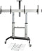 Startech.com STNDMTVDUO - Dual TV Standaard op Wielen - Verstelbare hoogte en kantelbaar - Max. 60