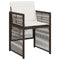 Tuinstoelen 4 st met kussens poly rattan bruin