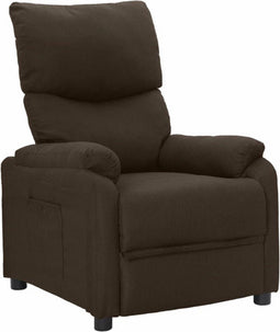 vidaXL Fauteuil verstelbaar stof donkerbruin