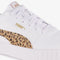 PUMA Carina 3.0 Animal Jr - Lage sneakers - SOFTFOAM+ inlegzool - PUMA White-Light Sand-PUMA Gold