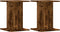 vidaXL - Plantenstandaards - 2 - st - 30x30x40 - cm - bewerkt - hout - gerookt - eiken