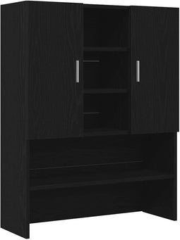 vidaXL - Wasmachinekast - 70,5x25,5x90 - cm - zwart - eikenkleurig