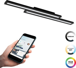 EGLO connect.z Saliteras-Z - Smart Plafondlamp - RGB & wit licht - Dimbaar - Zwart/Wit