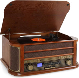 Belle Epoque 1908 Retro-stereo-inst. USB CD MP3 Houten behuizing vinyl
