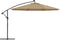 vidaXL - Zweefparasol - met - LED-verlichting - en - metalen - paal - 350 - cm - taupe