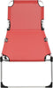 vidaXL - Ligbed - extra - hoog - inklapbaar - senior - aluminium - rood