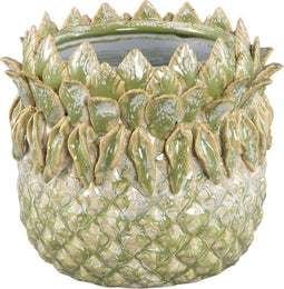 PTMD Tamiah Green ceramic pineapple shaped pot low M