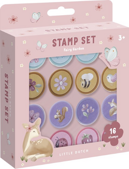 Little Dutch Fairy Garden stempel set 16 stuks - feeëntuin - zelfinktende stempels - creatief speelgoed
