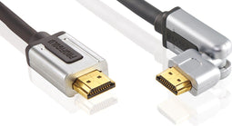 Profigold PROV1801 - HDMI-hogesnelheidskabel met Ethernet - 360 graden draaibare stekker - Goud Grijs Zwart