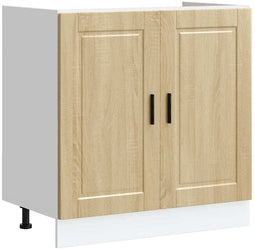 vidaXL - Spoelbakonderkast - Porto - 80x46x81,5 - cm - bewerkt - hout - sonoma - eiken