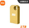 Xiaomi 1Tb Mini Flash Drive Usb3.0 - High-Speed Pen Drive - Geheugengegevensoverdracht - Metalen Pendrive TYPE-C Adapter - goud