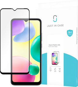 Xiaomi Redmi 10A Full Cover Tempered Glass - Screenprotector - Black