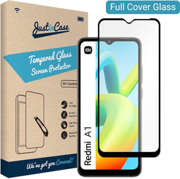 Xiaomi Redmi A1 screenprotector - Full Cover - Gehard glas - Zwart -