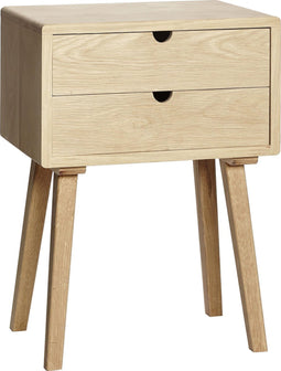 HÜBSCH INTERIOR - FSC® eiken nachtkastje met twee laden, naturel eiken - 50x35xh70cm