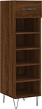 vidaXL - Schoenenkast - 30x35x105 - cm - bewerkt - hout - bruin - eikenkleur