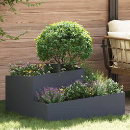 vidaXL - Plantenbak - Antraciet - 80x80x50 - cm - Koudgewalst - Staal