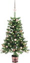 vidaXL - Kunstkerstboom - met - verlichting - en - kerstballen - 90 - cm - groen
