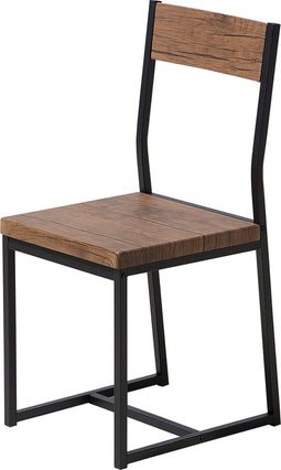 LAREDO - Eetkamerstoel - Donkere houtkleur - MDF