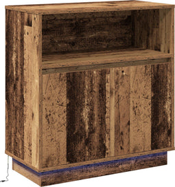 vidaXL - Dressoir - met - LED - - - Oud - Hout - 71x34,5x75 - cm - Geengineerd - Hout