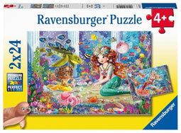 Ravensburger puzzel Betoverende zeemeerminnen - 2 x 24 stukjes - kinderpuzzel