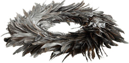 J-Line decoratie Krans - losse veren - zilver