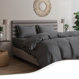 Home by TEMPUR® - Dekbedovertrek Bamboe - 100% zijdezacht - Antraciet - 200x200 cm