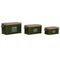 Kofferset Home ESPRIT Donkergroen Natuurlijk Metaal Touw Vezel 69 X 37 X 37,5 cm (3 Stuks)