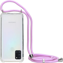 Mobiparts Lanyard Case Samsung Galaxy A21s (2020) - Verstelbaar koord - Impact protection - Paars