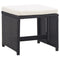 Tuinkrukken 2 st met kussens poly rattan zwart