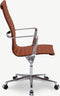 Furnicher Akira bureaustoel - Leren zitting - Chroom frame - In hoogte verstelbaar - Draaibaar - Cognac