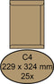 Envelop Clevermail akte C4 229x324mm 90gr bruin 25 stuks