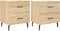 vidaXL - Nachtkastjes - 2 - st - 40x35x47,5 - cm - bewerkt - hout - sonoma - eikenkleur