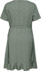 ONLY CARMAKOMA CARLIVIA - Wrap dress - V-hals met ruffle - Chinois green met stippen