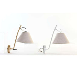 Muurlamp DKD Home Decor Gouden Metaal Linnen Wit 50 W Modern (22 x 32 x 37 cm) (2 Stuks)