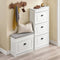 SoBuy FSR94-WG - Schoenenkast - 3 kleppen 12 paar - Wit