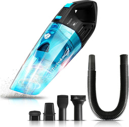 TurboTronic LUX400 - Kruimeldief snoerloos - Droog en nat stofzuigen - Zwart/Blauw