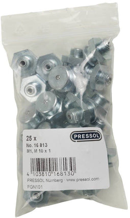 Pressol Vlaksmeernippel M1-KØ 16, M 10 x 1-VZ 25 stuk(s)