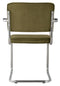 Zuiver Ridge Rib Eetkamerstoelen met armleuning Groen - Set van 2