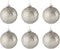 J-Line kerstbal Blinkend - glas - zilver - small - doos van 6 stuks