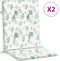 vidaXL - Stoelkussens - 2 - st - lage - rug - stof - bladpatroon