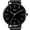 Q&Q C34A-011PY - Horloge - Analoog - Unisex - Milanese/Mesh stalen band - Rond - Metaal - Streepjes - Zwart