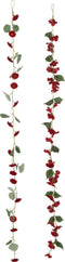 J-Line Slinger Bloemen + Blaadjes - kunststof - rood/groen - 2 stuks