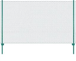vidaXL - Draadgaashek - met - palen - 25x2 - m - staal - groen