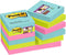 Post-it® Super Sticky Notes - Kleurenset Miami, Aquawave, Neon groen, Neon rose - 47,6mm x 47,6mm