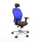 Piqueras y Crespo 2D086N1 - Bureaustoel - Verstelbare hoogte met armleuning - Blauw Donkerbruin